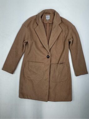 Cyrus Camel Colored Single-Button Cozy Long Coat Size Small